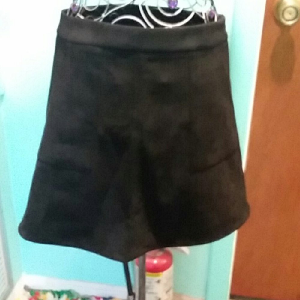Faux Suede Pocket Mini Skirt
